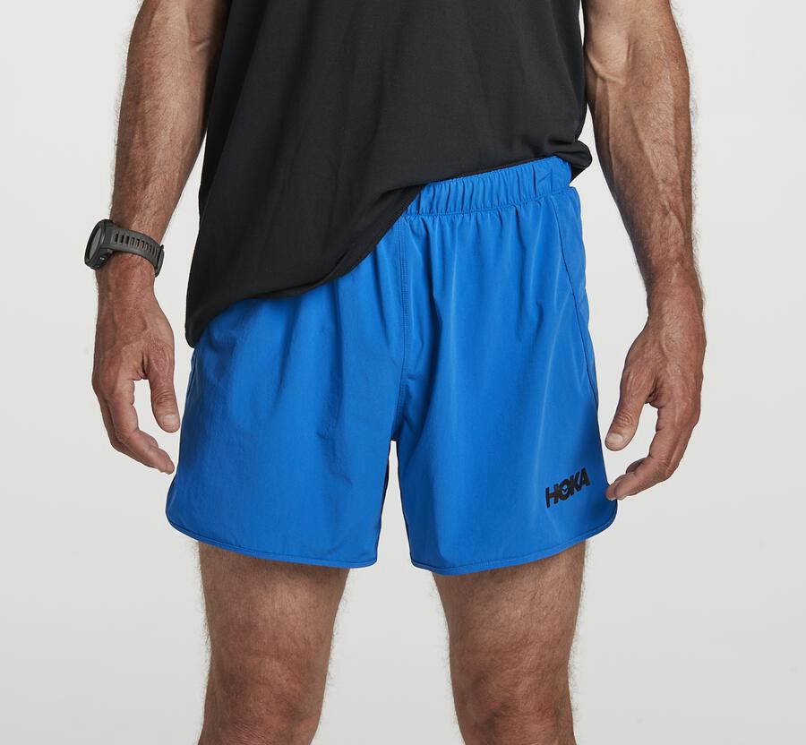 Hoka Australia One One Performance - Mens Shorts Blue - QTMFO-1729